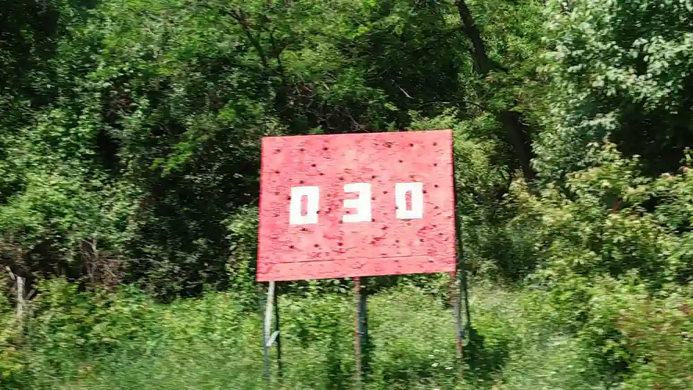 Observation infrastructure and fencing in the Korean Demilitarized Zone viewed from South Korea.