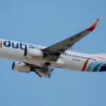 Flydubai Boeing 737-800 aircraft with registration A6-FDN parked at Dubai International Airport, representing the aircraft type involved in FZ524 pilot attempted crash incident