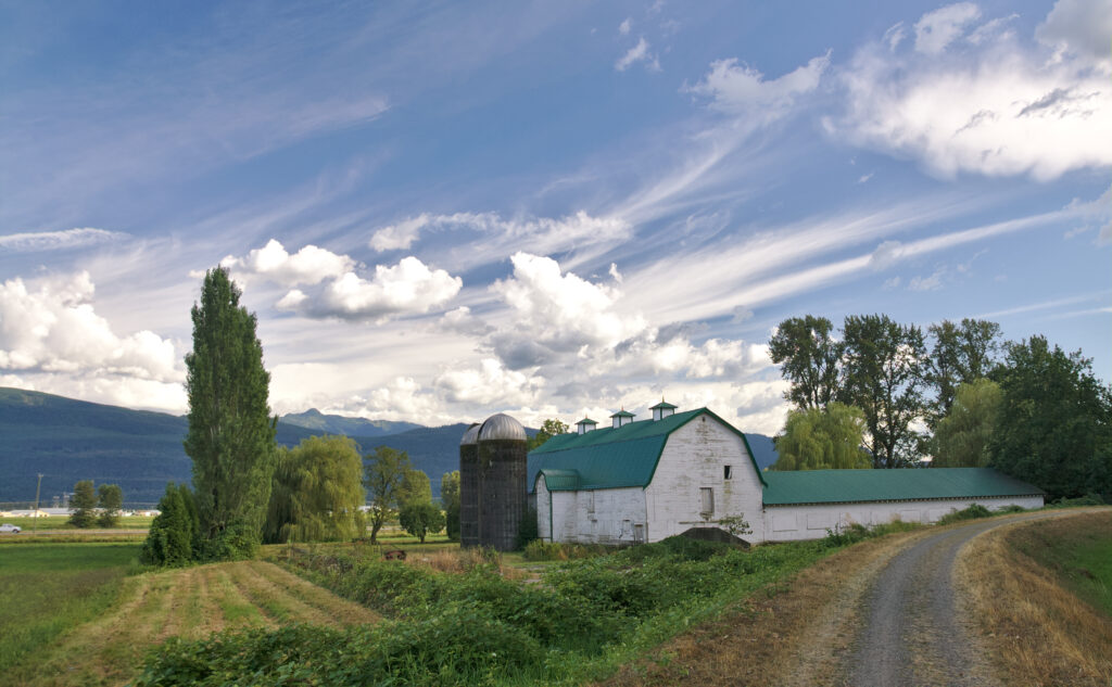Farmhouse and barn in Abbotsford, British Columbia