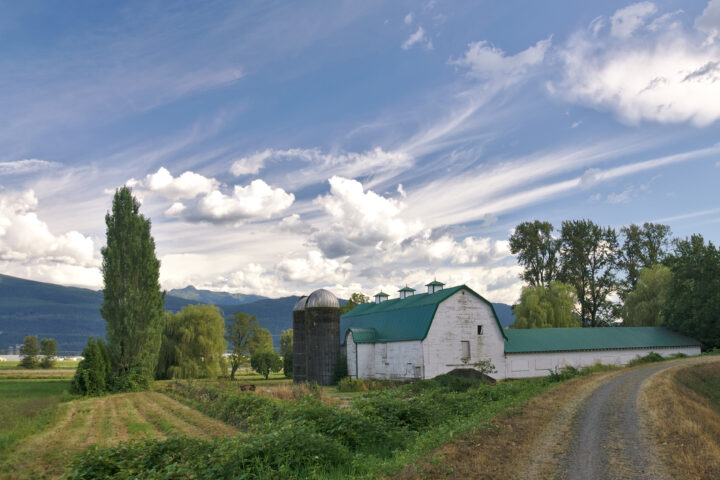 Farmhouse and barn in Abbotsford, British Columbia