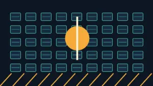 Illustration of data-centre racks and an electric grid. Original Karmactive illustration.