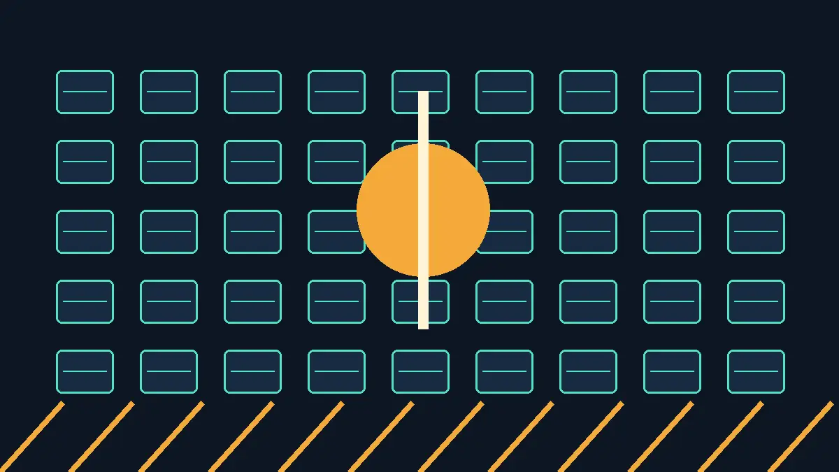 Illustration of data-centre racks and an electric grid. Original Karmactive illustration.