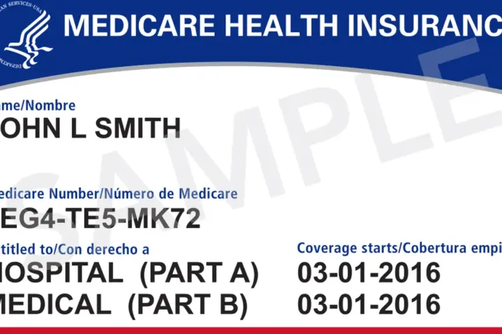 Sample United States Medicare card