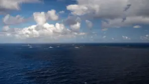 USS Theodore Roosevelt aircraft carrier leading a group sail during RIMPAC 2026