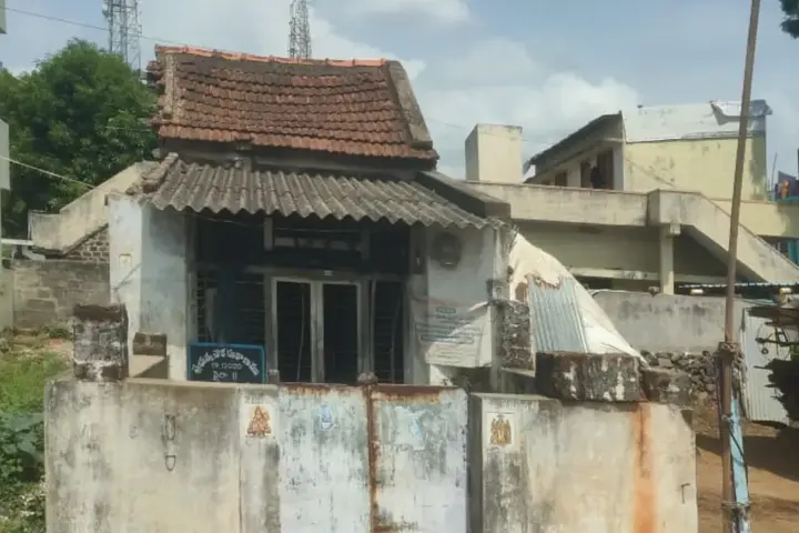 Government ration shop in India with the storefront and surrounding area visible.