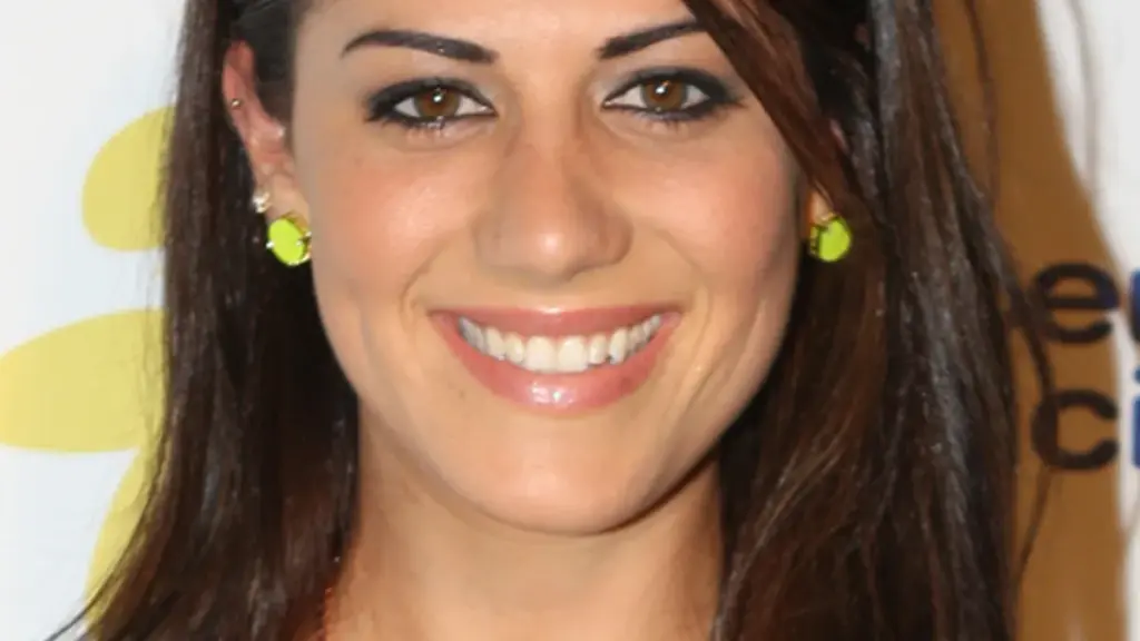Close-up portrait of Australian former Olympic swimmer Stephanie Rice smiling at a Sydney public appearance.