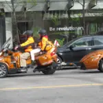 Can-Am Spyder three-wheel motorcycle on a Toronto street.