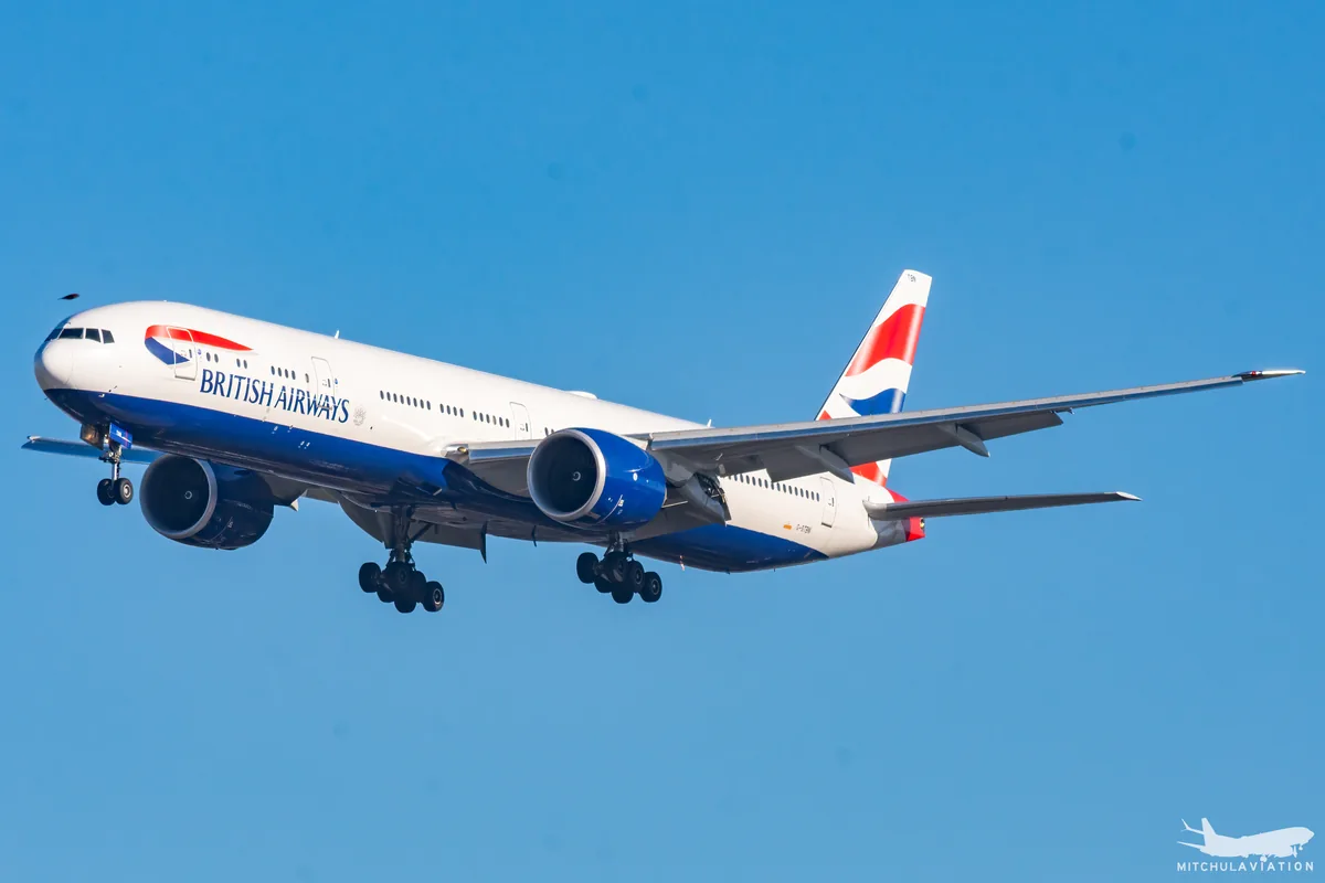 A British Airways long-haul commercial aircraft taxiing at London Heathrow Airport.