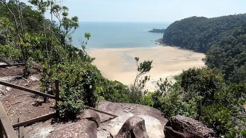Coastal landscape at Bako National Park in Sarawak, Borneo, representing the Celebrity Race starting region.