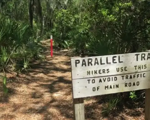 Trail sign at Cumberland Island National Seashore, Georgia