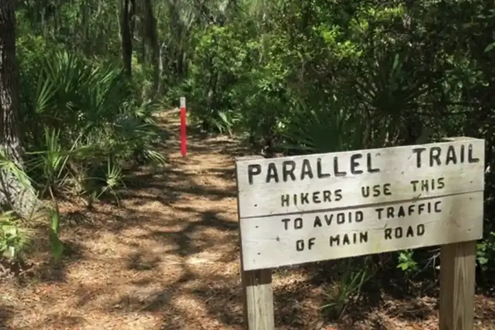 Trail sign at Cumberland Island National Seashore, Georgia