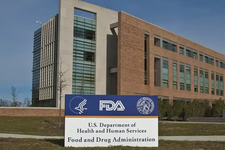 Exterior view of the U.S. Food and Drug Administration Building 21 entrance sign at the White Oak Federal Research Center.