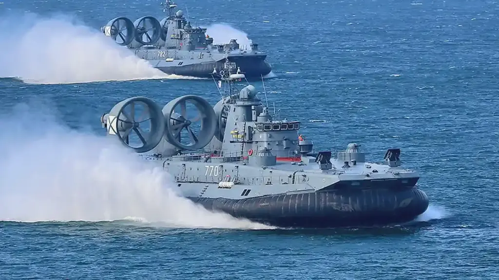 Russian military landing on the coast of Kaliningrad Oblast as part of Baltic Fleet exercises