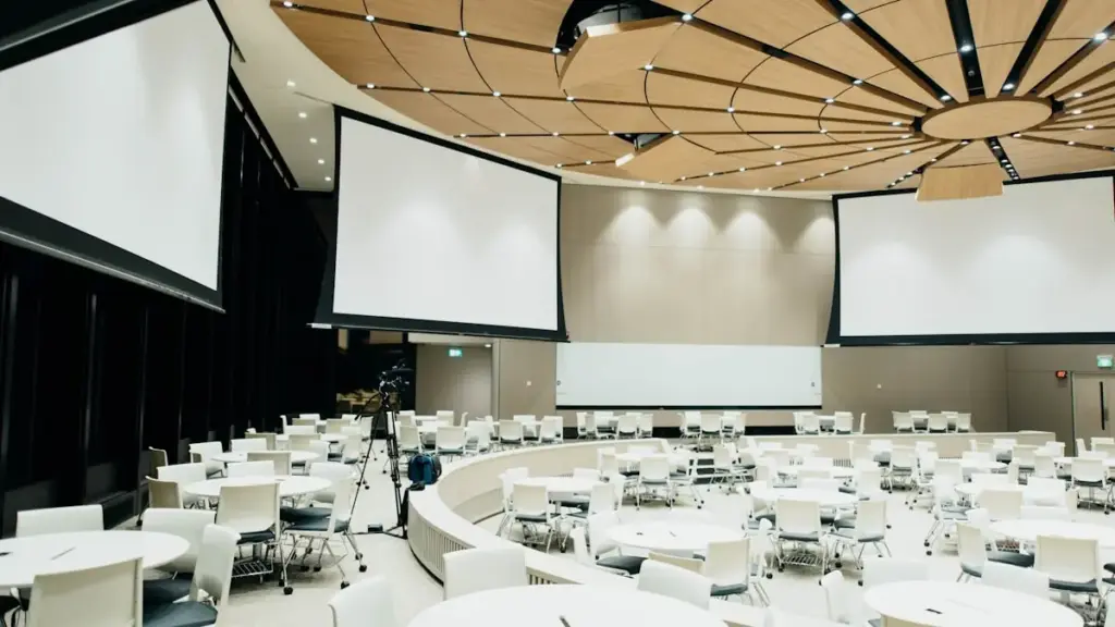 United Nations General Assembly hall with delegate seating