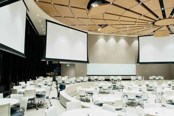 United Nations General Assembly hall with delegate seating