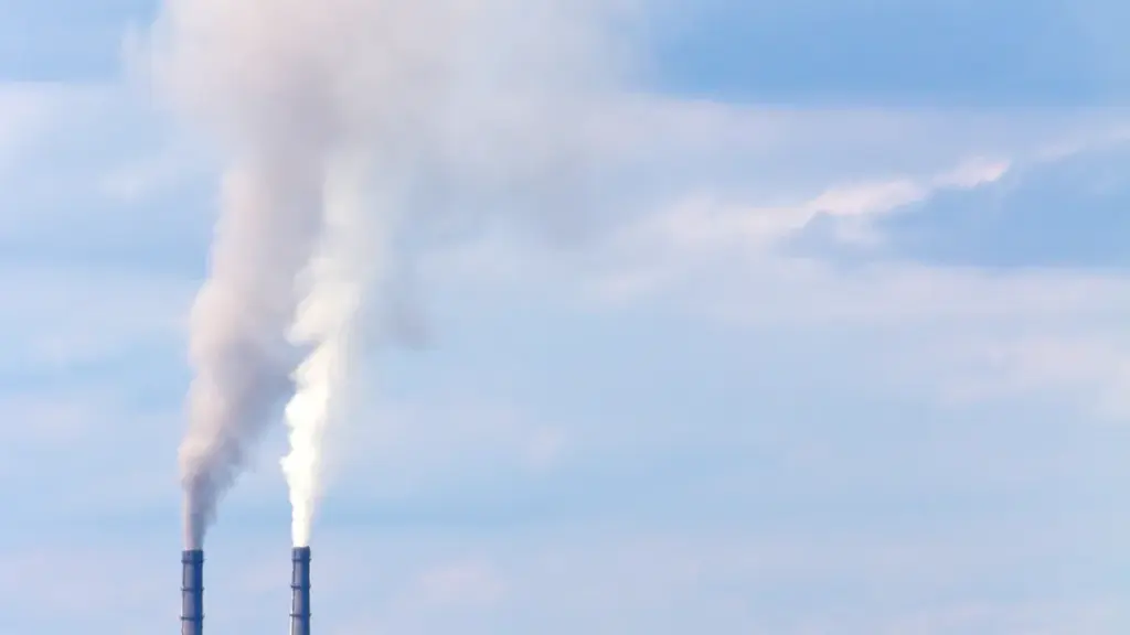Ukrainian thermal power plant Burshtyn TES under clear sky
