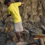 Workers at a brick kiln