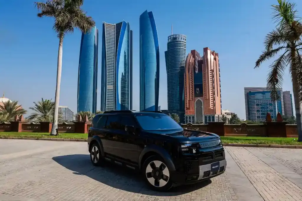 Freelander 8 SUV displayed by the Abu Dhabi waterfront