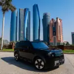 Freelander 8 SUV displayed by the Abu Dhabi waterfront