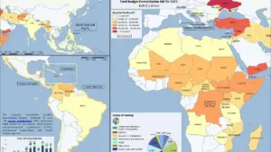 Map-based humanitarian response graphic