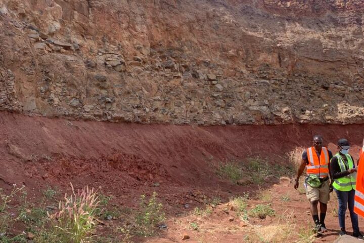 Photograph of an exposed soil profile showing layered earth