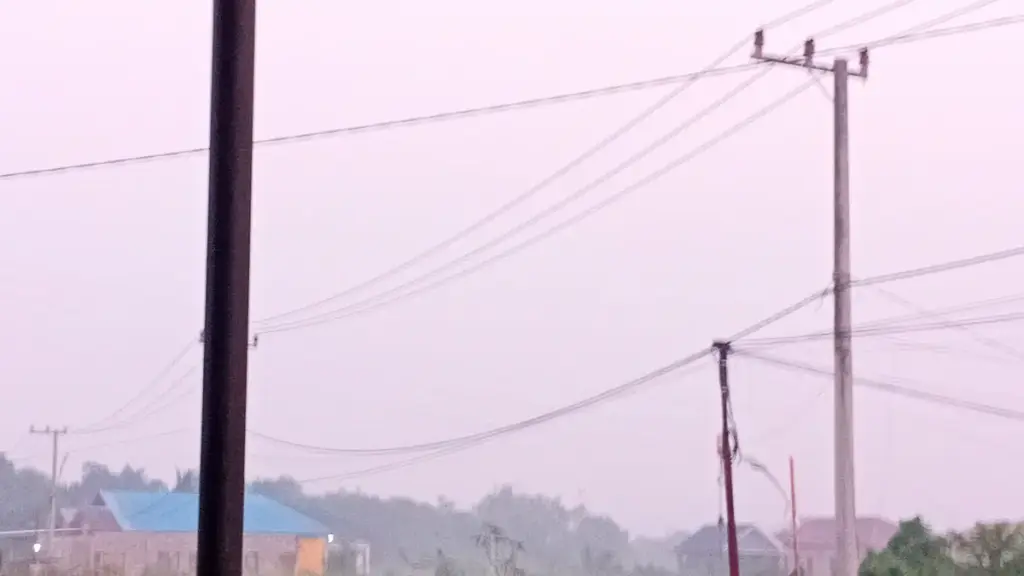 Forest-fire haze over Berau, Indonesia