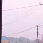 Forest-fire haze over Berau, Indonesia