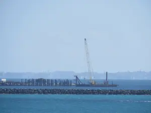 Construction work at HMAS Stirling on Garden Island in Western Australia.
