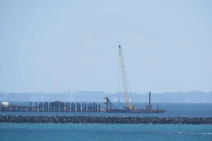 Construction work at HMAS Stirling on Garden Island in Western Australia.