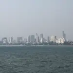 Mumbai skyline during weather alerts
