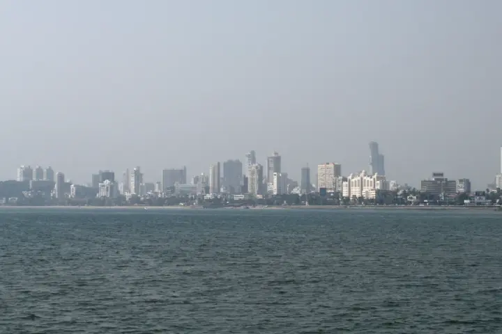 Mumbai skyline during weather alerts