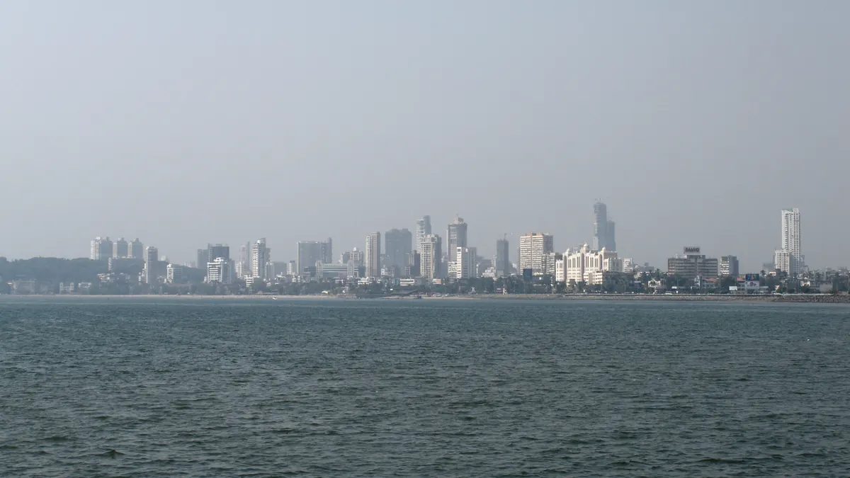 Mumbai skyline during weather alerts