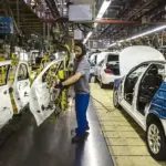 Iran Khodro (IKCO) automobile manufacturing facility in 2018, representing Iran's domestic car industry affected by Treasury sanctions targeting auto and rail sectors