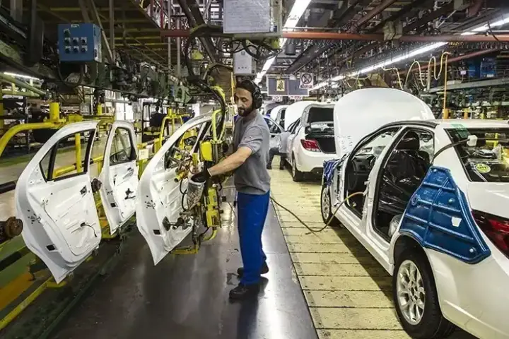 Iran Khodro (IKCO) automobile manufacturing facility in 2018, representing Iran's domestic car industry affected by Treasury sanctions targeting auto and rail sectors