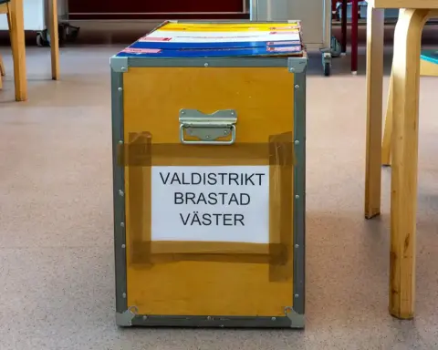 Ballot box during a 2024 election with votes being counted