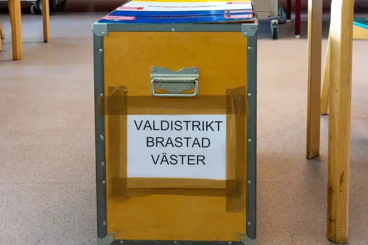 Ballot box during a 2024 election with votes being counted