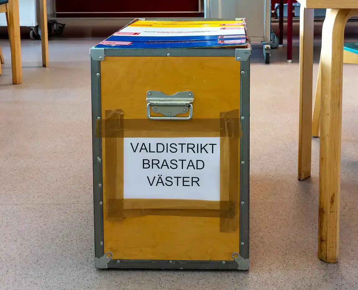 Ballot box during a 2024 election with votes being counted