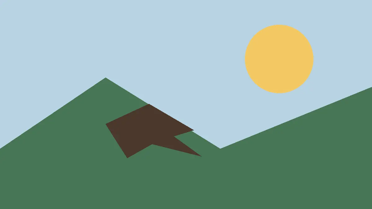 Illustration of a bald eagle above a mountain lake