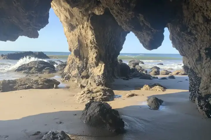 Malibu coastline in Southern California during a period of elevated wildfire danger.