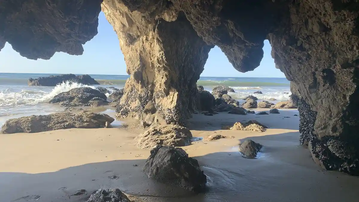 Malibu coastline in Southern California during a period of elevated wildfire danger.