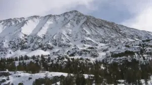 High alpine rocky summit and scree slopes of Mount Morgan in Inyo County, California