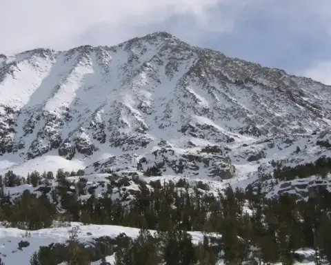High alpine rocky summit and scree slopes of Mount Morgan in Inyo County, California