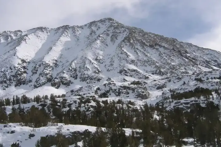 High alpine rocky summit and scree slopes of Mount Morgan in Inyo County, California