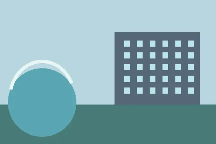 Illustration of a data centre and water-cooling loop
