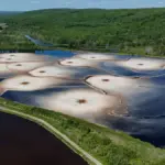 Illustrative aerated industrial wastewater treatment lagoon
