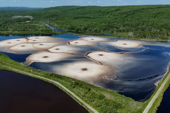 Illustrative aerated industrial wastewater treatment lagoon