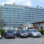 Exterior of an NHS hospital or GP practice building in the United Kingdom