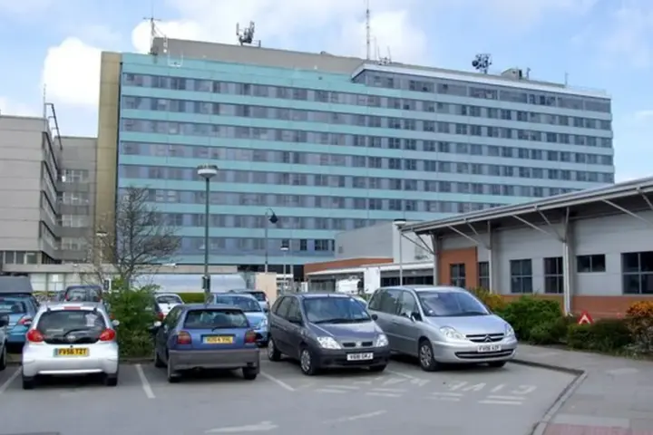 Exterior of an NHS hospital or GP practice building in the United Kingdom