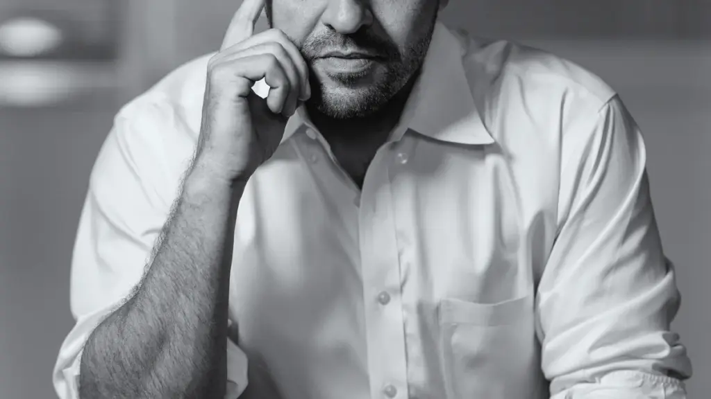 Karl Deisseroth in a black-and-white portrait at Stanford University.