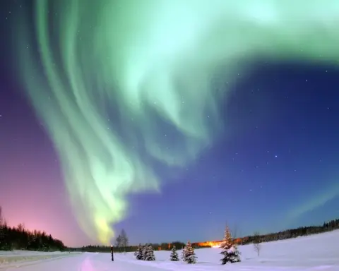 Aurora borealis over Alaska